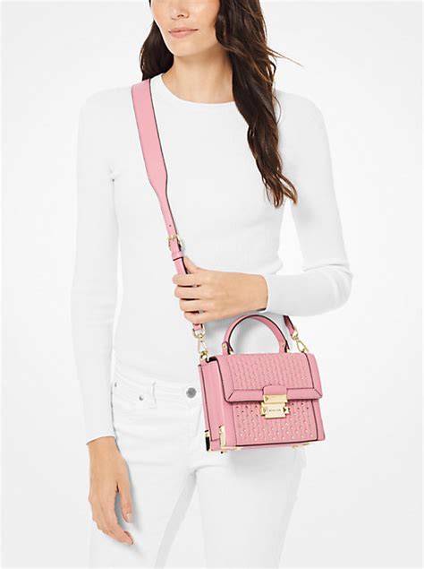 michael kors gürteltasche jayne|Jayne Small Studded Leather Trunk Bag .